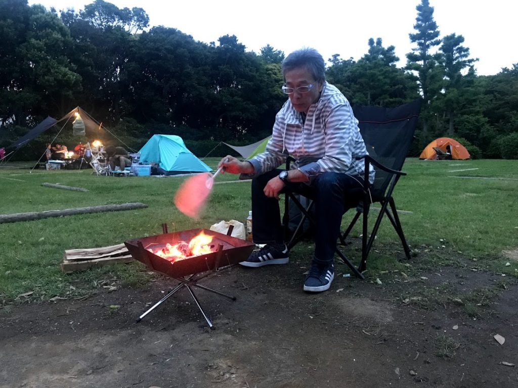 若洲公園キャンプ場日帰り焚き火