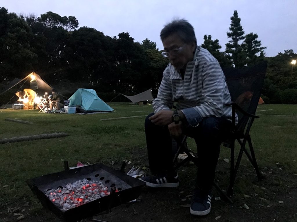 若洲公園キャンプ場日帰り焚き火