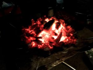 若洲公園キャンプ場焚き火